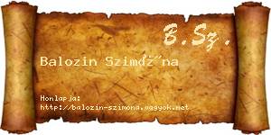 Balozin Szimóna névjegykártya